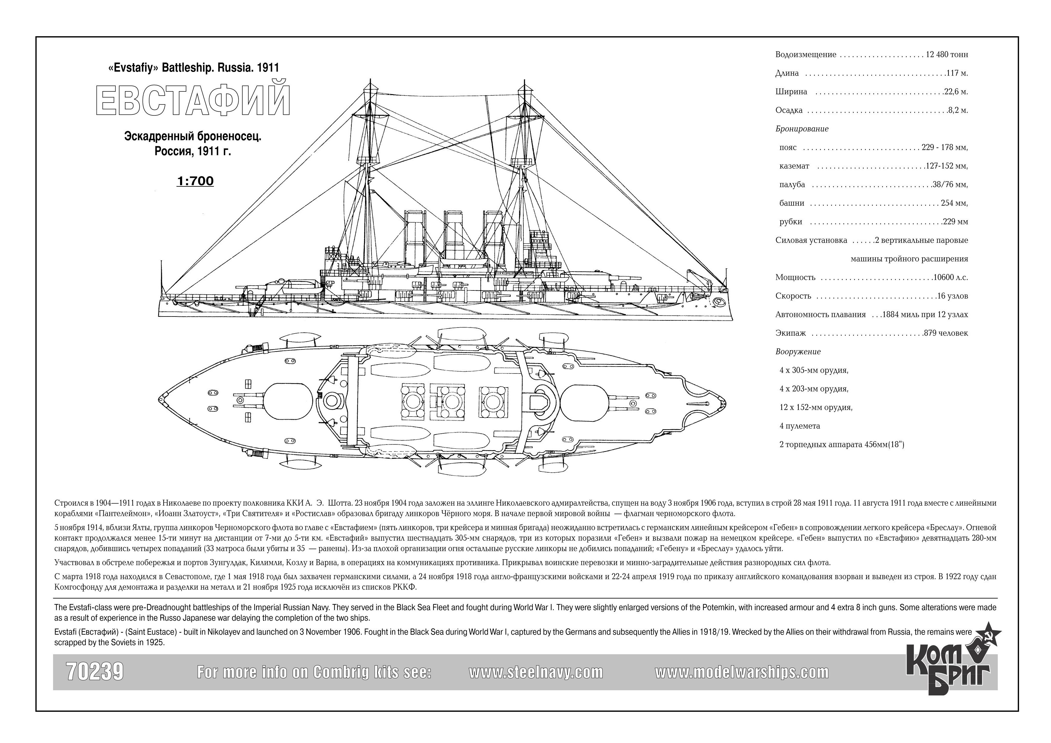 Броненосец евстафий чертежи